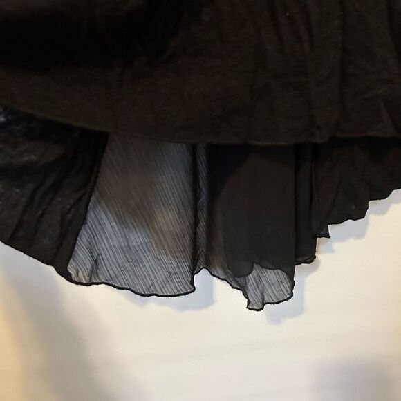 Dantelle Tunic Women 1x Sheer cut out Black Rayon linen boho whimsigoth goth NWT - Picture 3 of 13